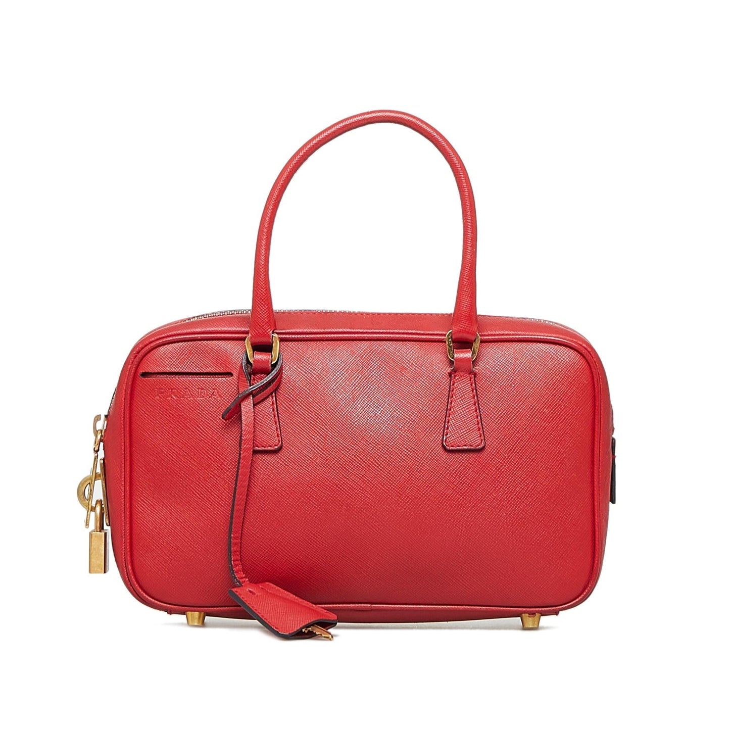 Prada Saffiano Bauletto Handbag (SHG-je8XF1)