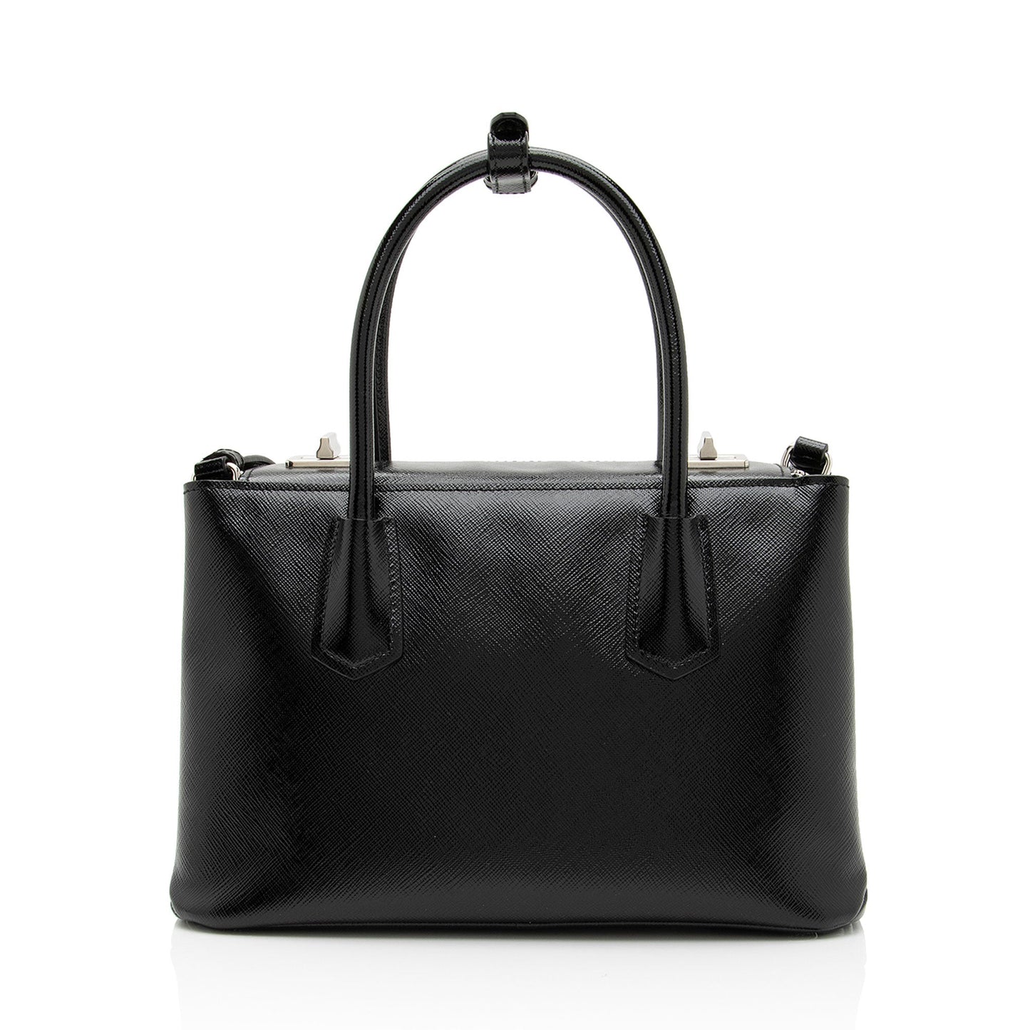 Prada Saffiano Cuir Leather Twin Mini Tote (SHF-7tT75x)