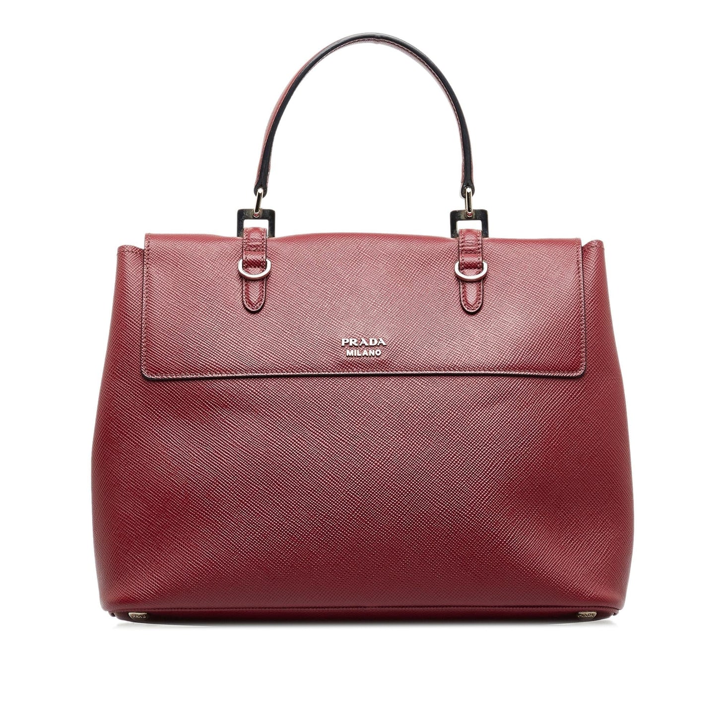 Prada Saffiano Double Turnlock Satchel (SHG-Lv5SQ0)