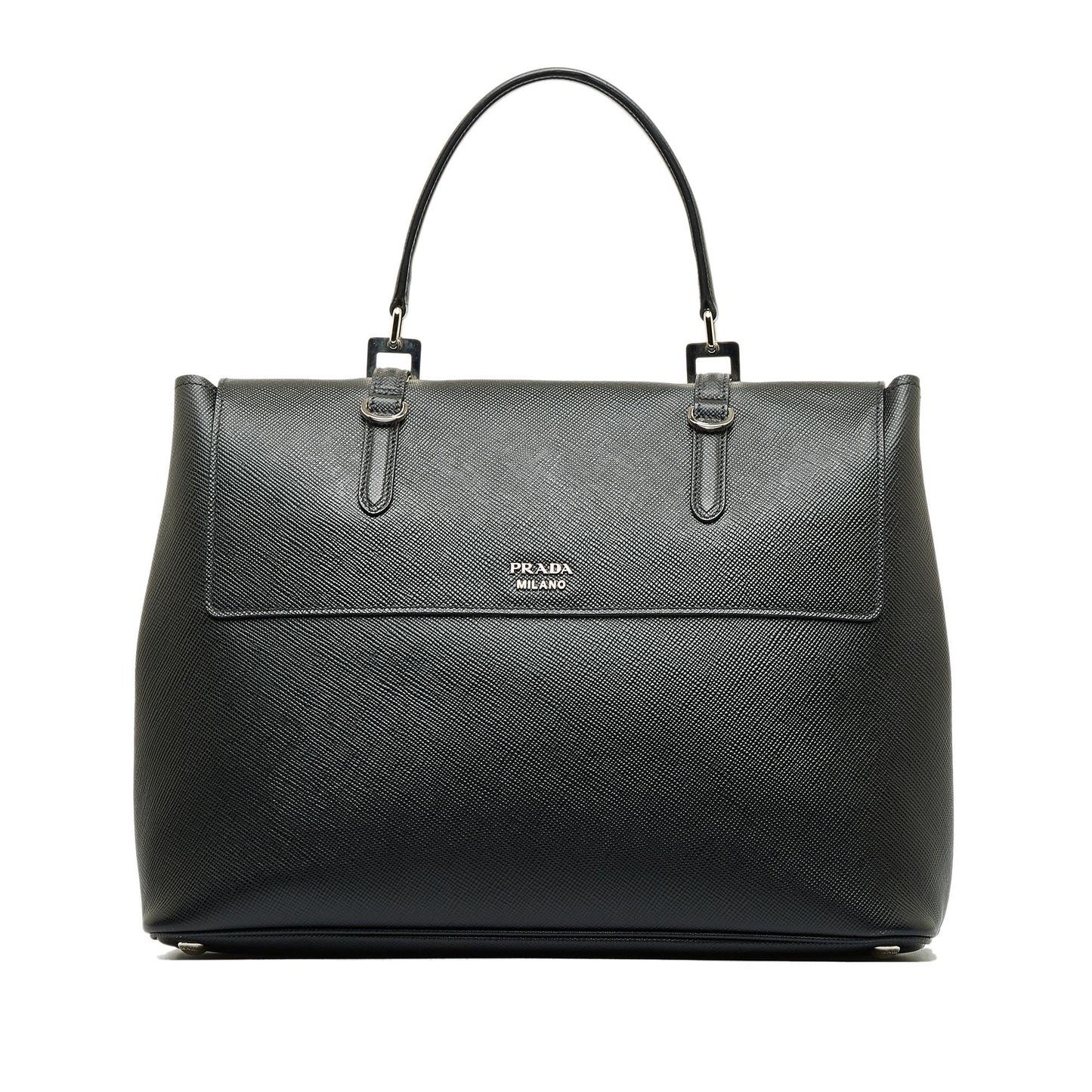 Prada Saffiano Double Turnlock Satchel (SHG-YAGoX0)