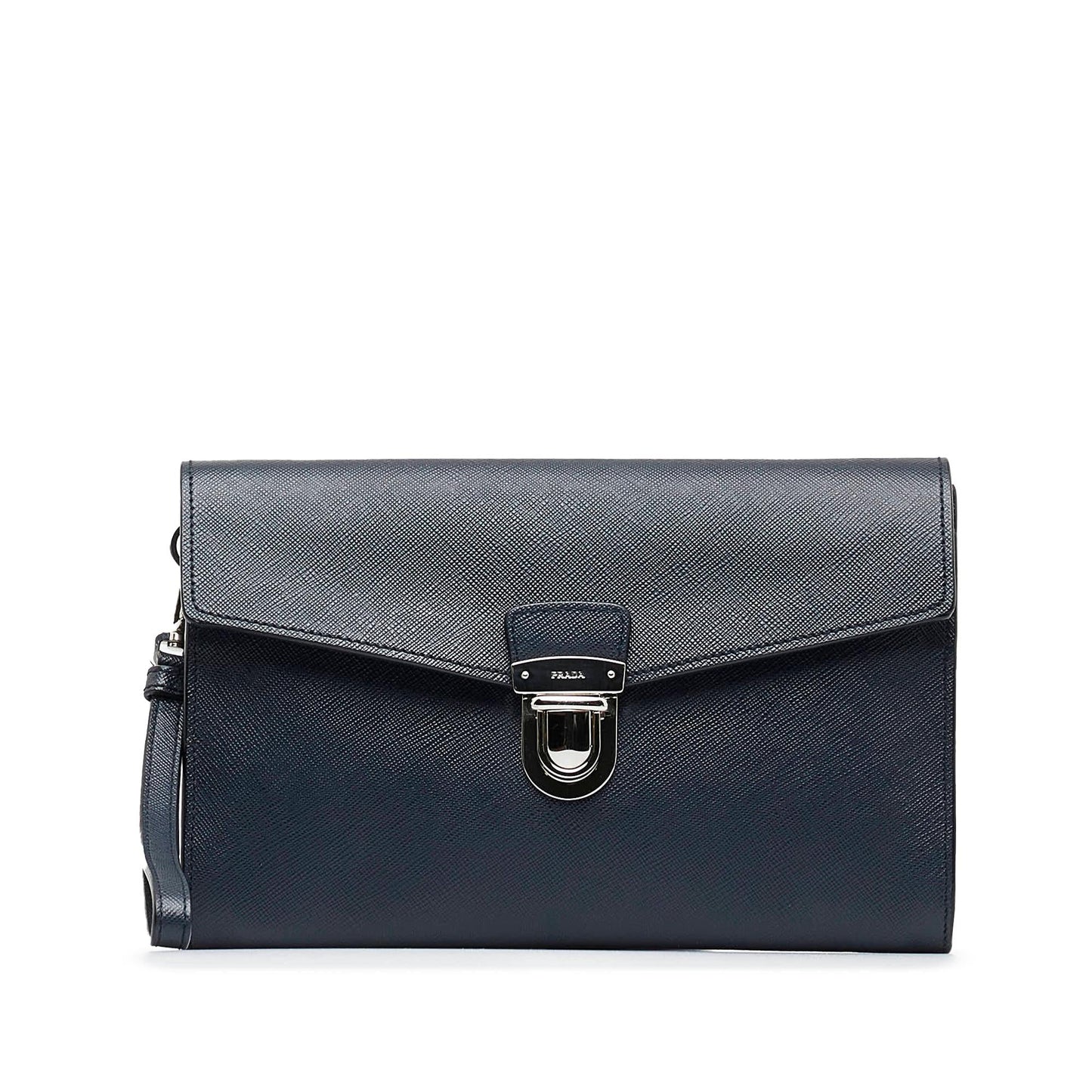 Prada Saffiano Envelope Pushlock Clutch (SHG-iFz9ge)