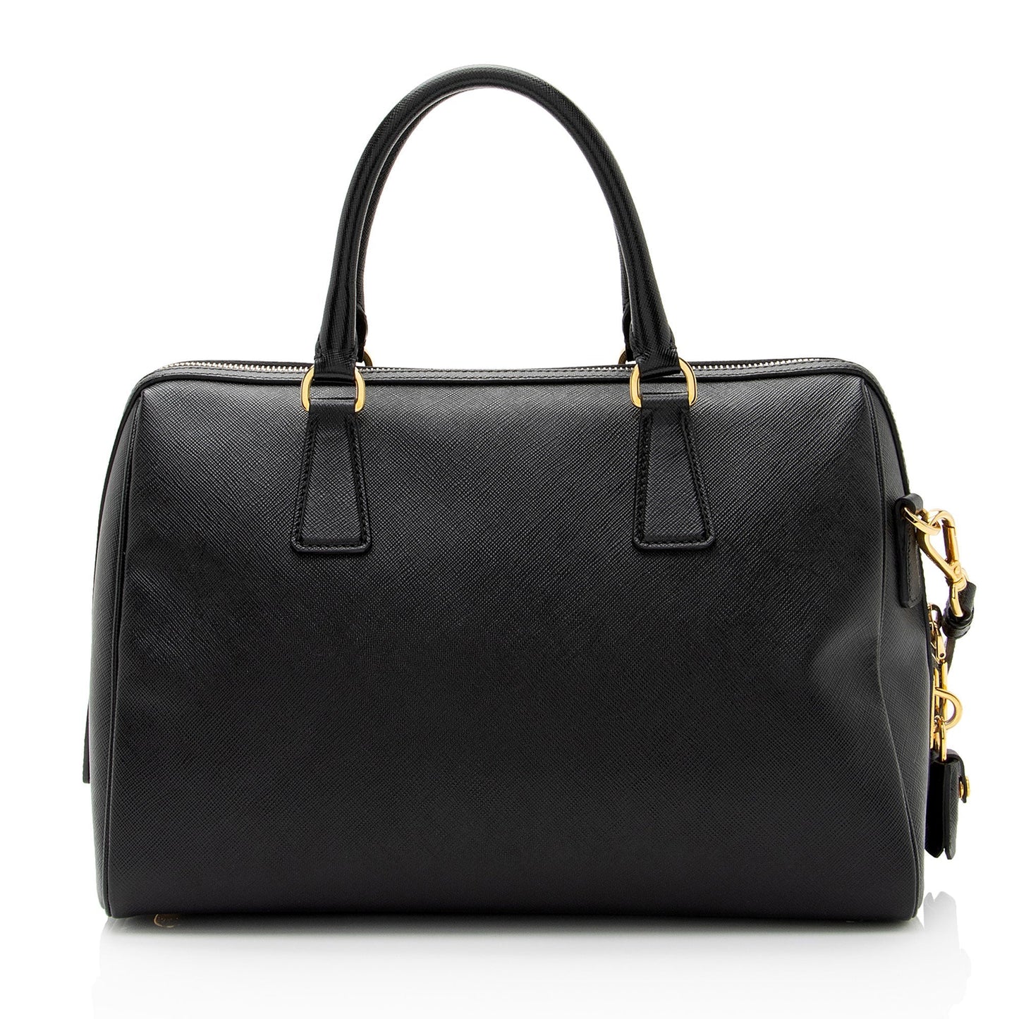 Prada Saffiano Leather Convertible Bowler Bag (SHF-8n5F4Y)