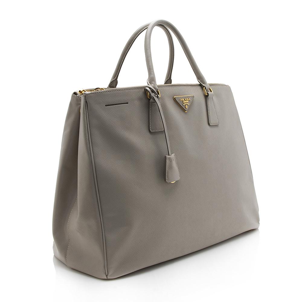 Prada Saffiano Lux Double-Zip Large Tote (SHF-12971)