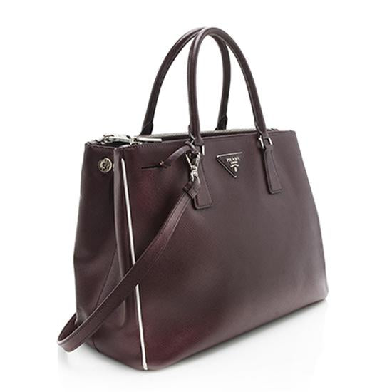 Prada Saffiano Lux Double-Zip Medium Tote