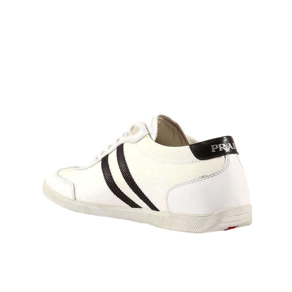 Prada Sports Men's Designer Shoes Designer White/Black Sneakers 4E1595 (PRM42)