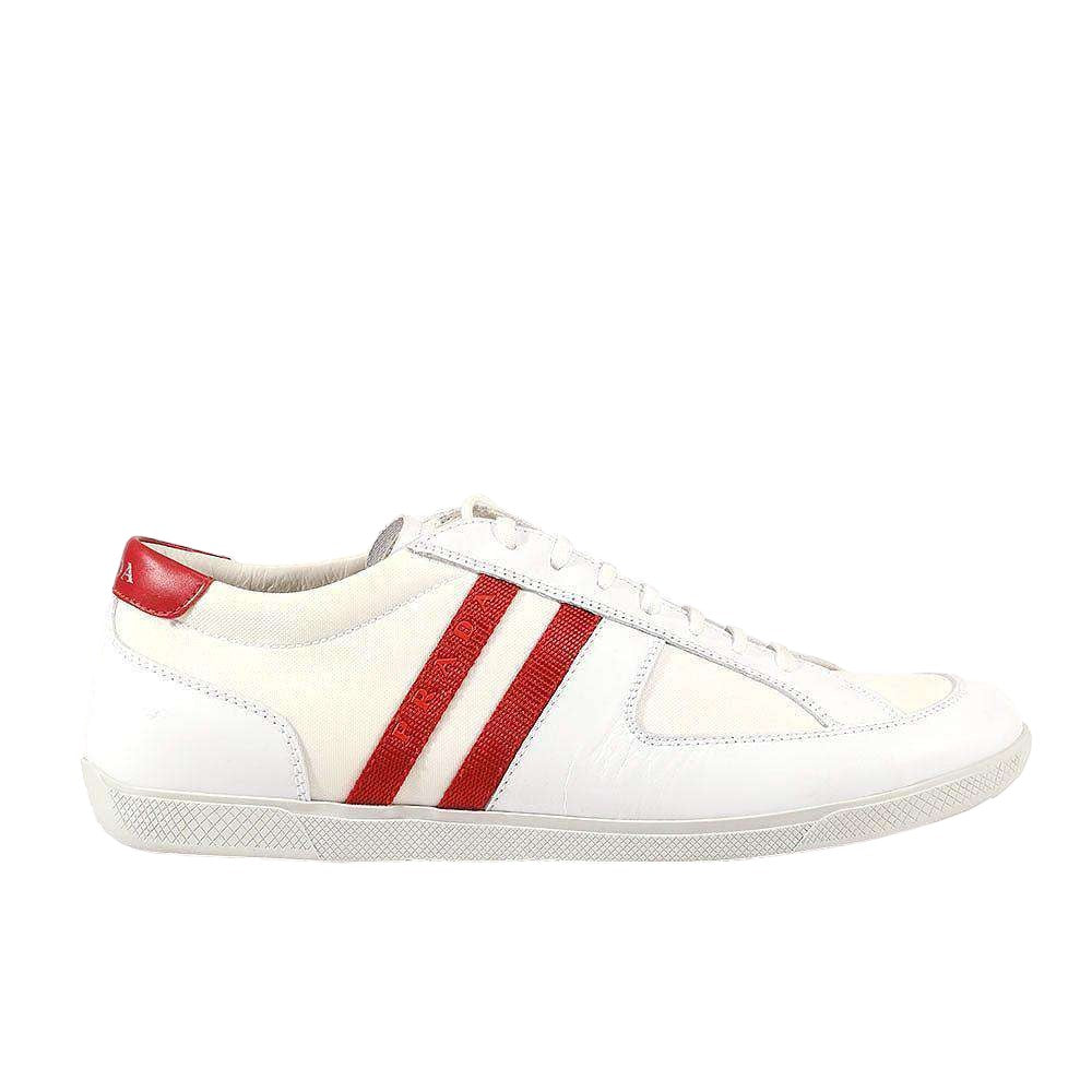 Prada Sports Men's Designer White/Red Sneakers 4E1806 (PRM43)