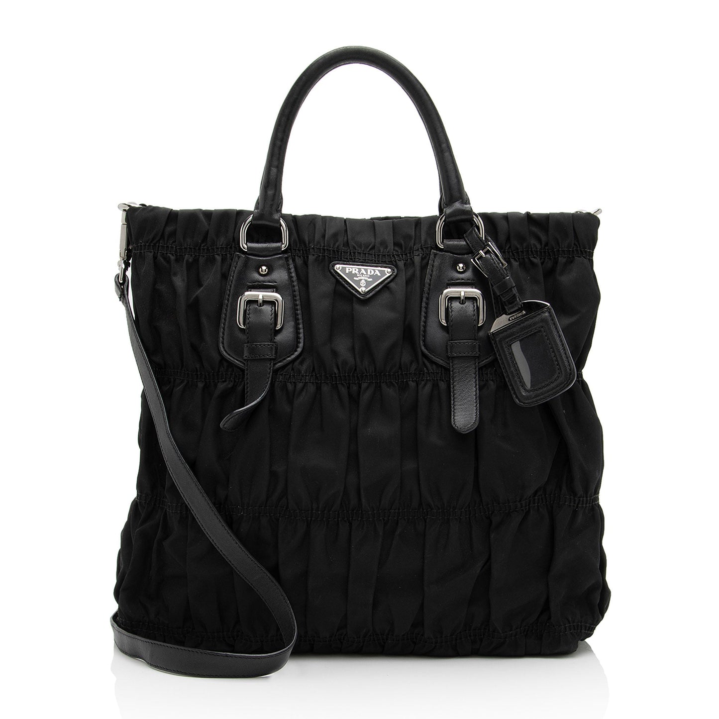 Prada Tessuto Gauffre Convertible Tote (SHF-4Jq0MP)