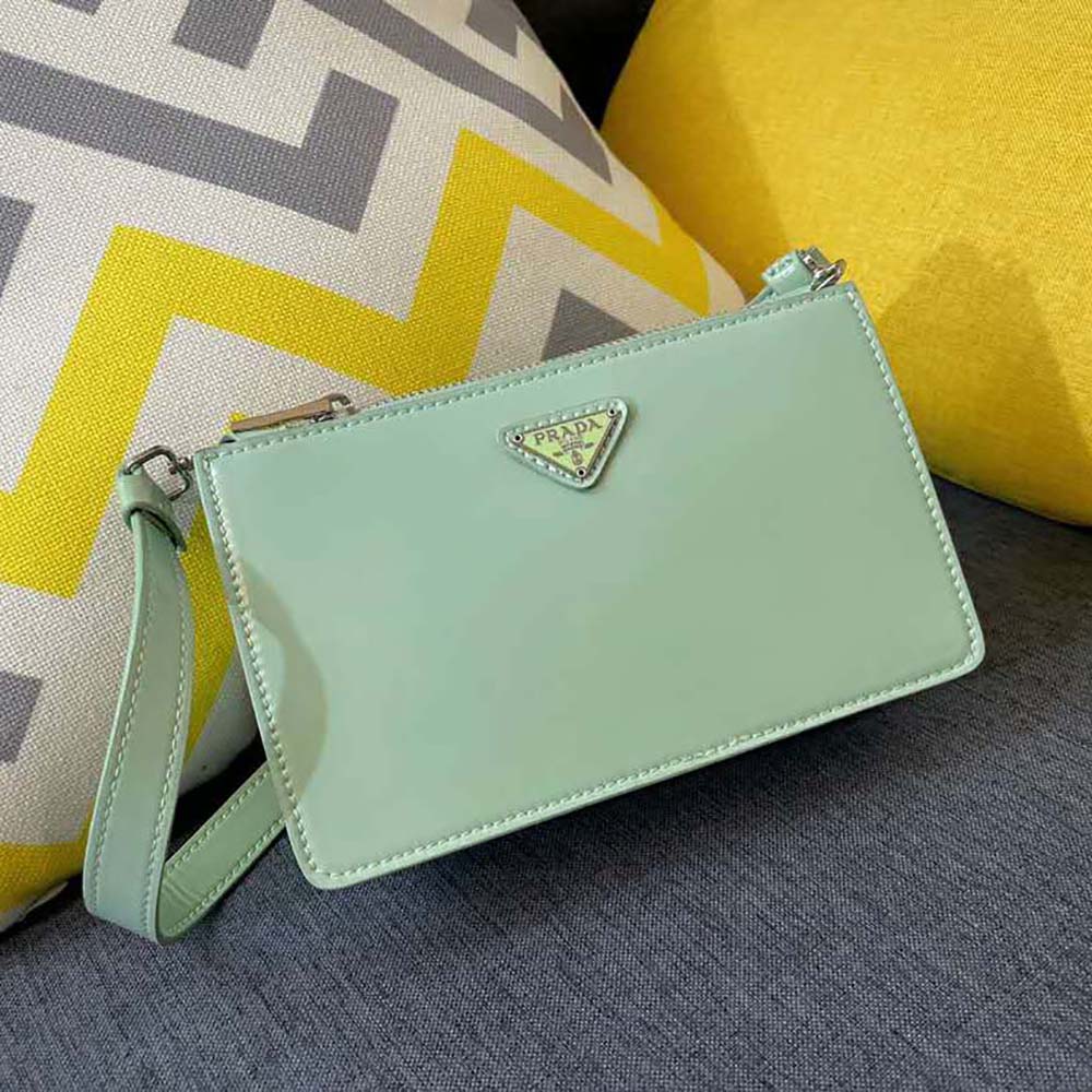 Prada Women Brushed Leather Mini-Bag-Aqua