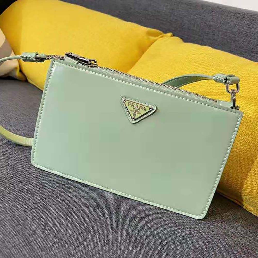 Prada Women Brushed Leather Mini-Bag-Aqua