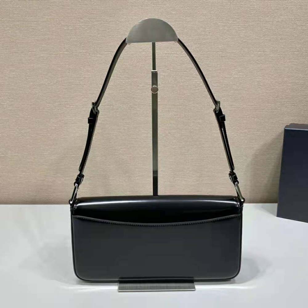 Prada Women Brushed Leather Prada Femme Bag-Black