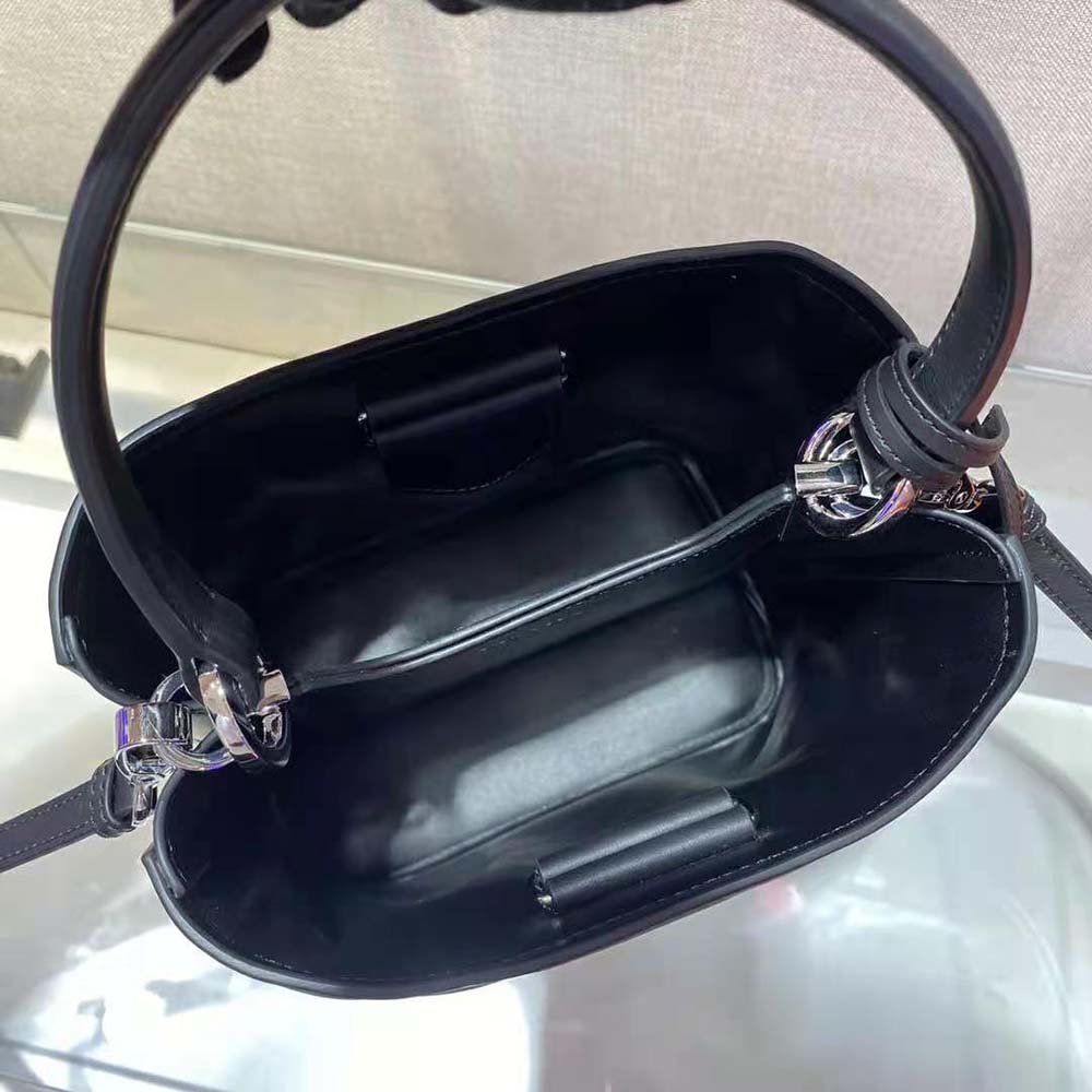 Prada Women Bucket Design Spectrum Leather Bag-Black