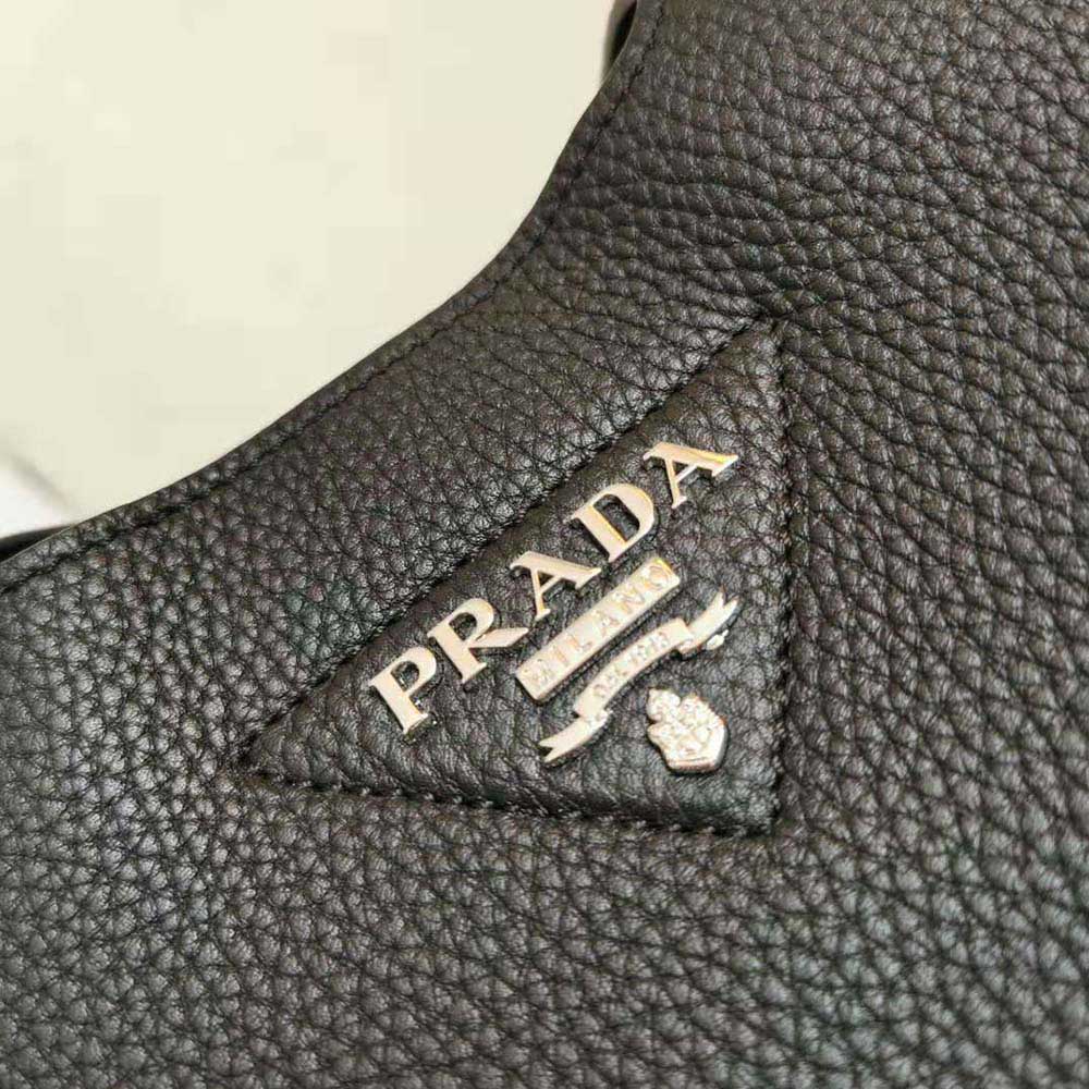 Prada Women Calf Leather Handbag-Black