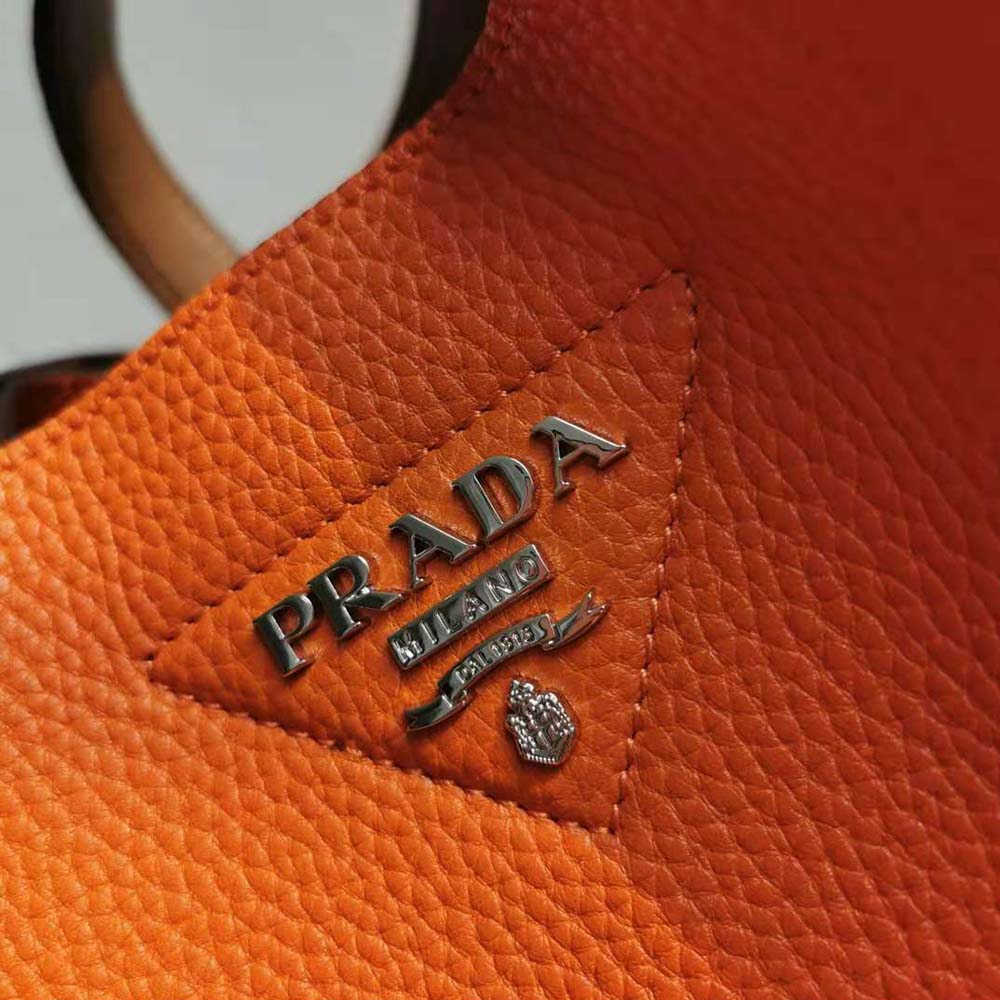 Prada Women Calf Leather Handbag-Orange