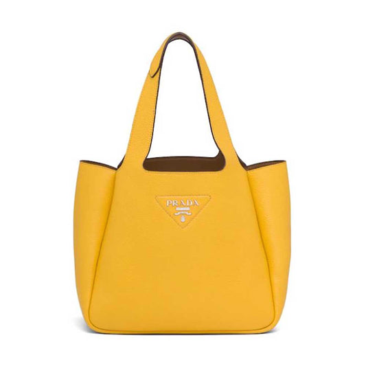 Prada Women Calf Leather Handbag-Yellow