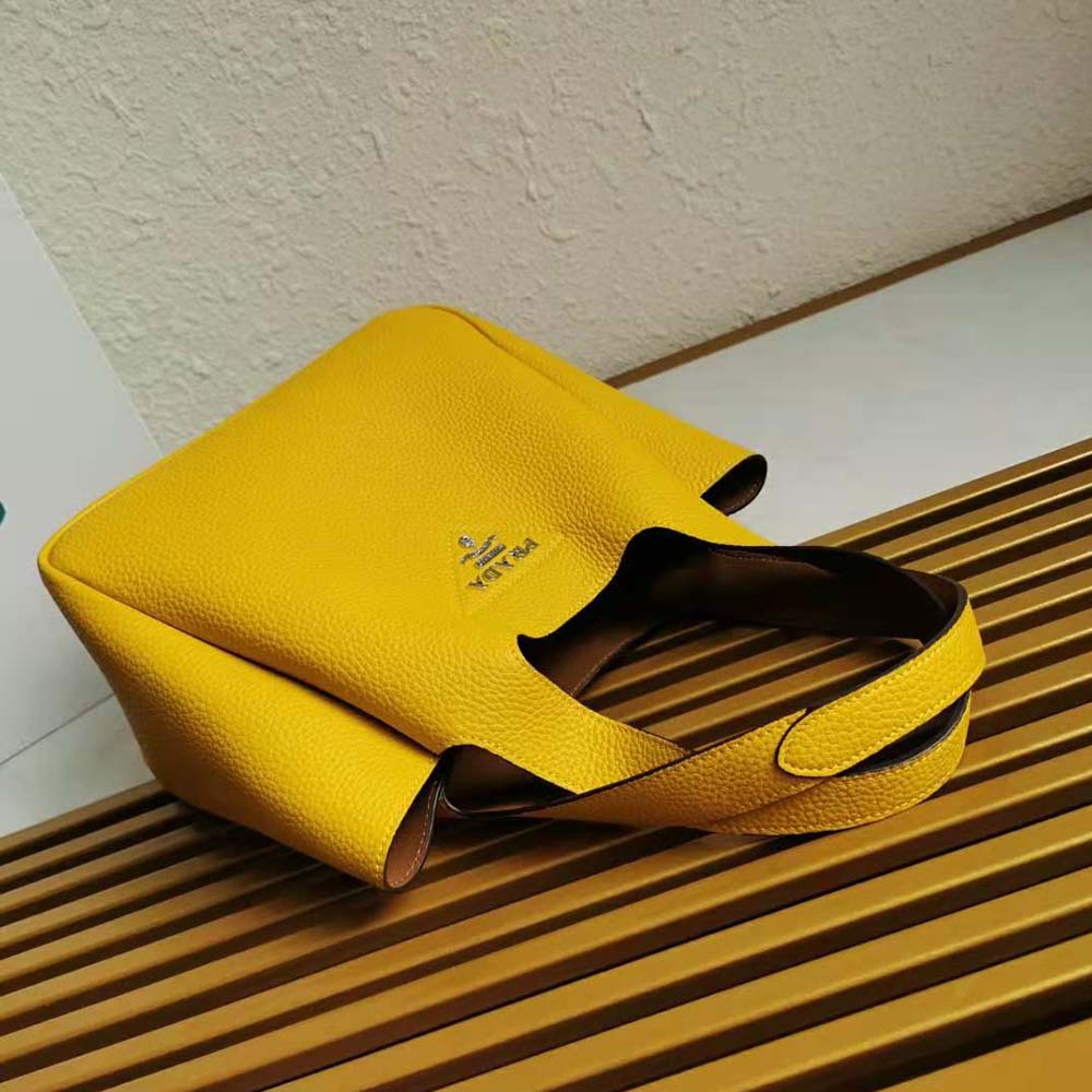 Prada Women Calf Leather Handbag-Yellow