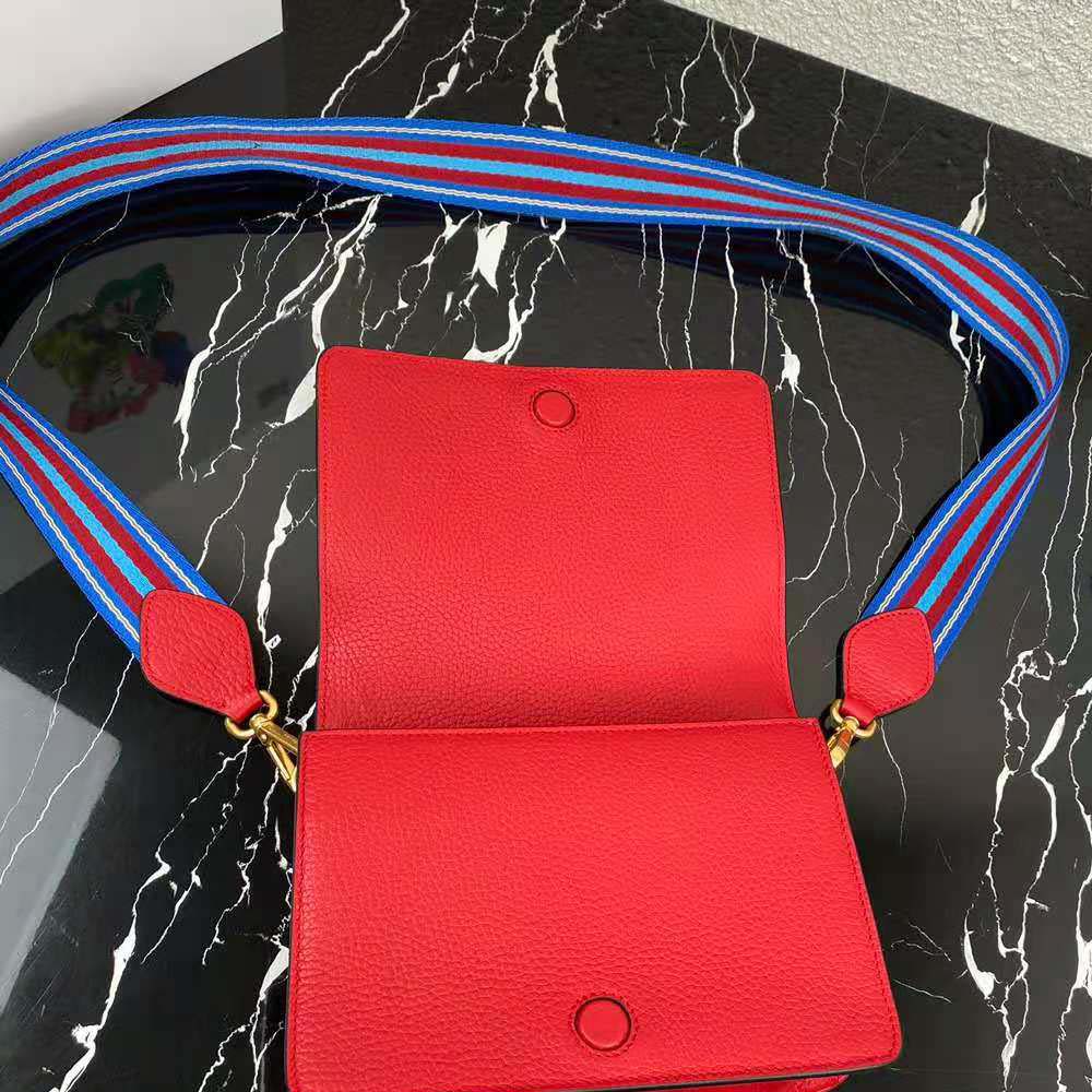 Prada Women Calf Leather Shoulder Bag-Red