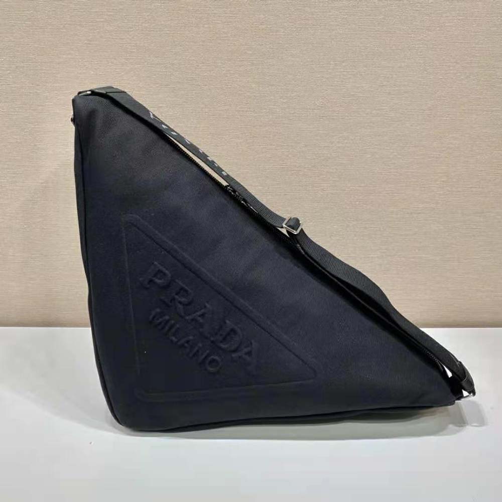 Prada Women Canvas Prada Triangle Bag-Black