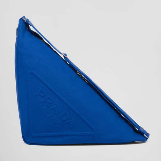 Prada Women Canvas Prada Triangle Bag-Navy