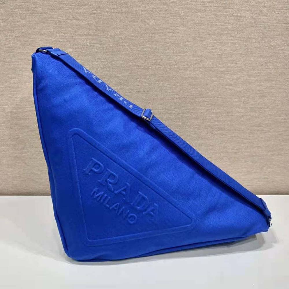 Prada Women Canvas Prada Triangle Bag-Navy