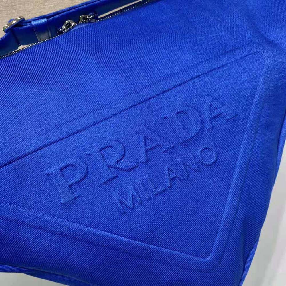 Prada Women Canvas Prada Triangle Bag-Navy