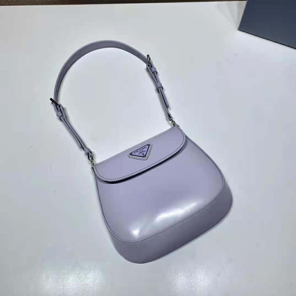 Prada Women Cleo Brushed Leather Mini Bag-Purple