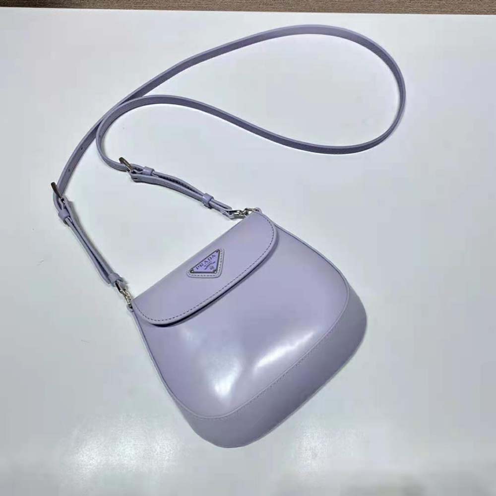 Prada Women Cleo Brushed Leather Mini Bag-Purple