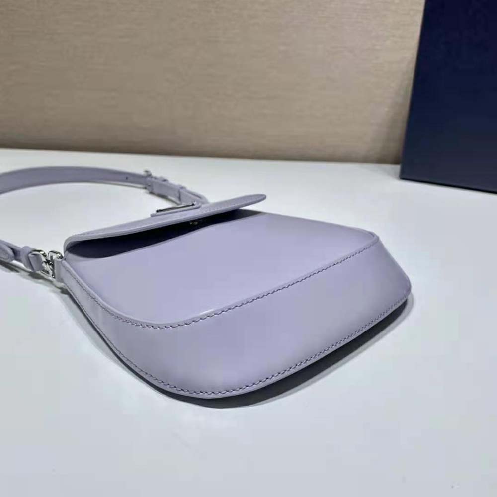 Prada Women Cleo Brushed Leather Mini Bag-Purple