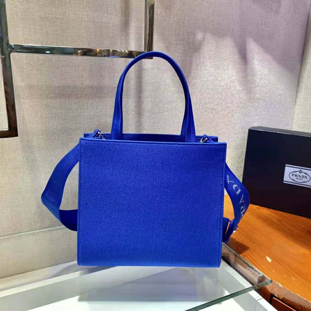 Prada Women Drill Tote Handles Bag-Blue