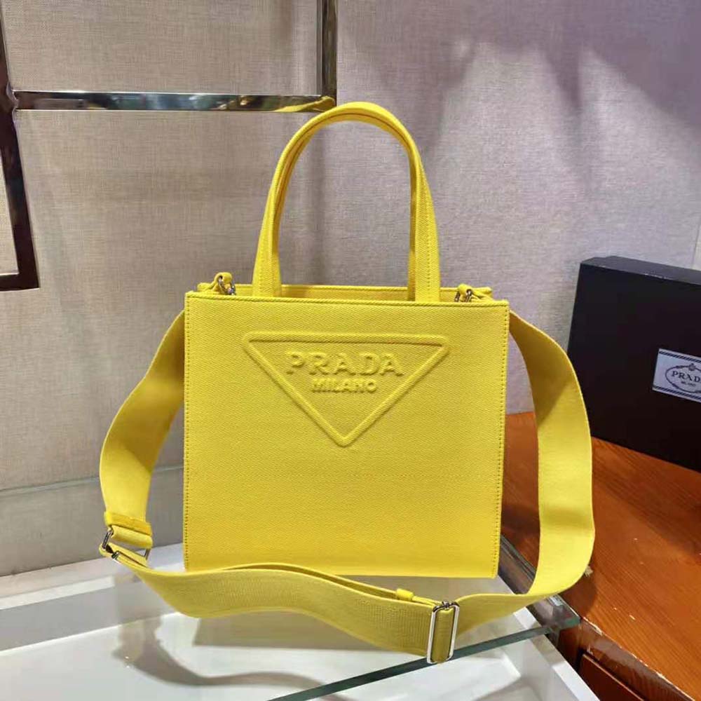 Prada Women Drill Tote Handles Bag-Yellow