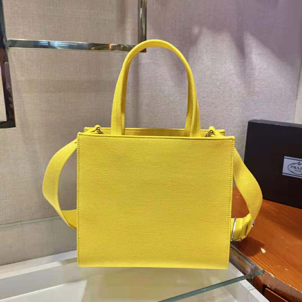 Prada Women Drill Tote Handles Bag-Yellow