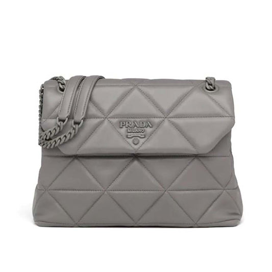 Prada Women Large Nappa Leather Prada Spectrum Bag-Grey