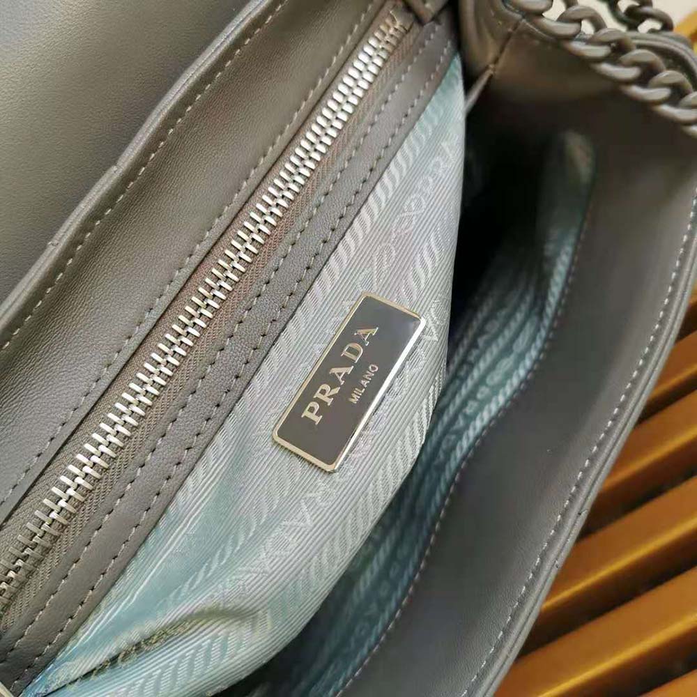 Prada Women Large Nappa Leather Prada Spectrum Bag-Grey