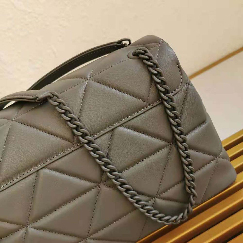 Prada Women Large Nappa Leather Prada Spectrum Bag-Grey