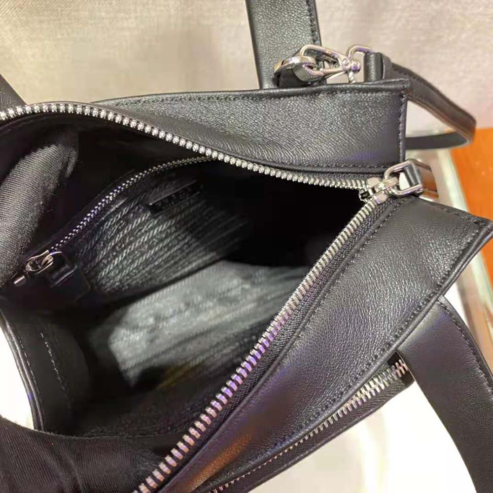 Prada Women Nappa Leather Tote Bag-Black