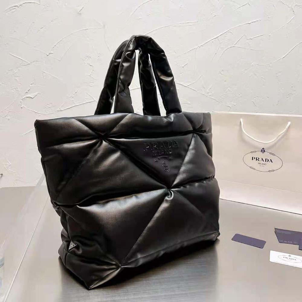 Prada Women Padded Nappa Tote Bag-Black