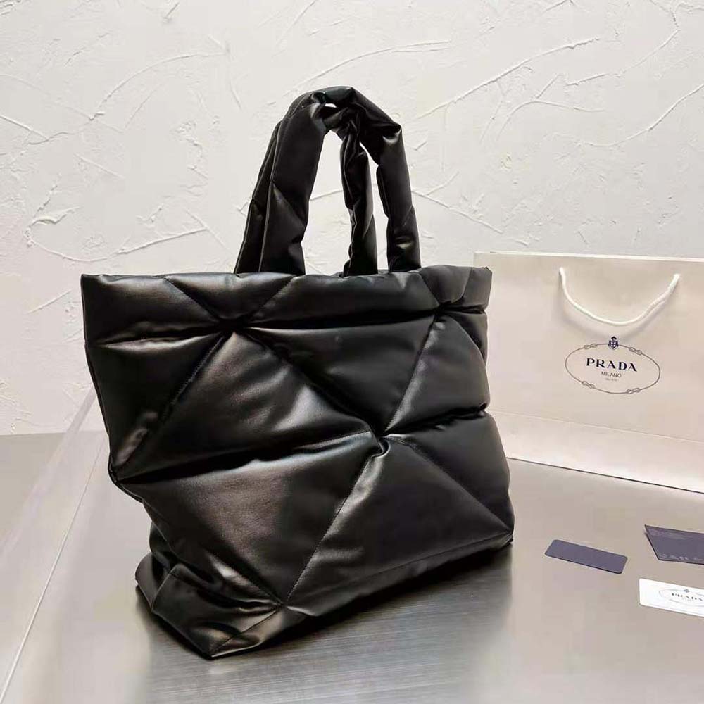 Prada Women Padded Nappa Tote Bag-Black