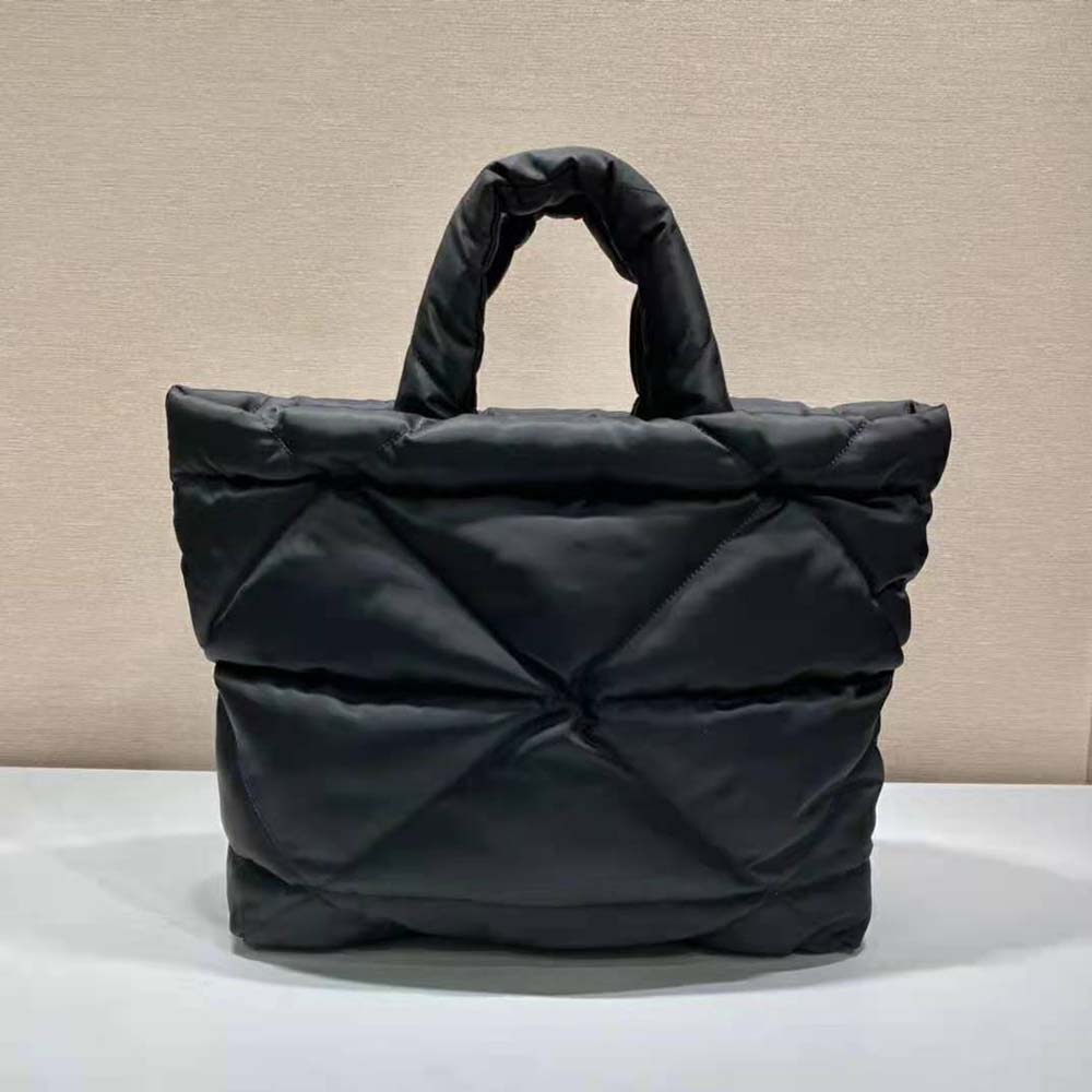 Prada Women Padded Re-Nylon Tote Bag-Black