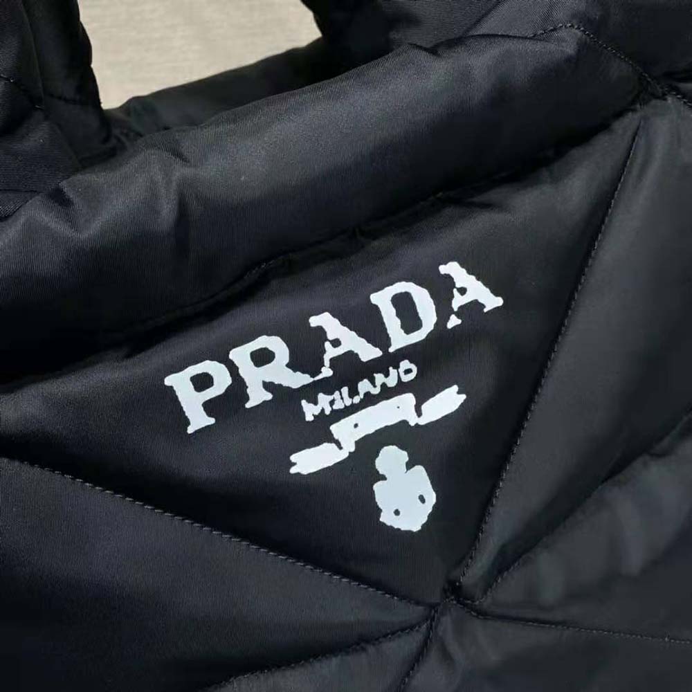 Prada Women Padded Re-Nylon Tote Bag-Black