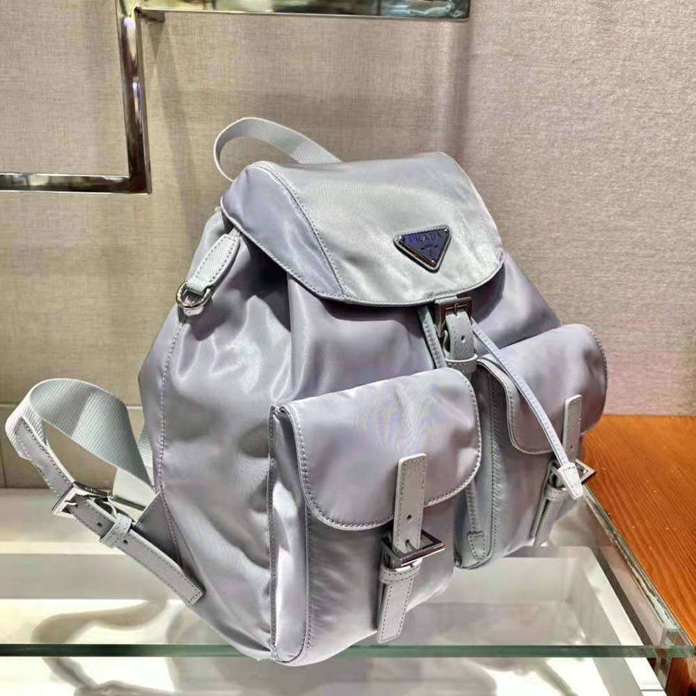 Prada Women Re-Nylon Medium Backpack-Silver