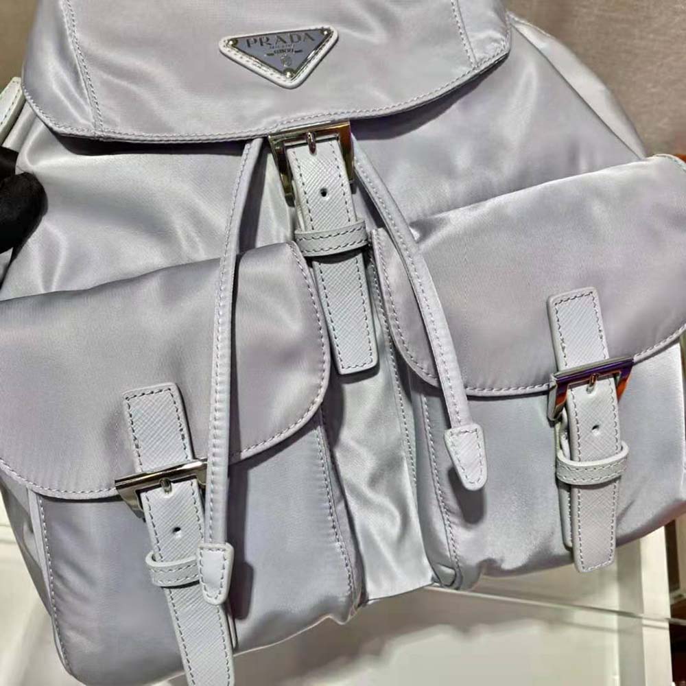 Prada Women Re-Nylon Medium Backpack-Silver