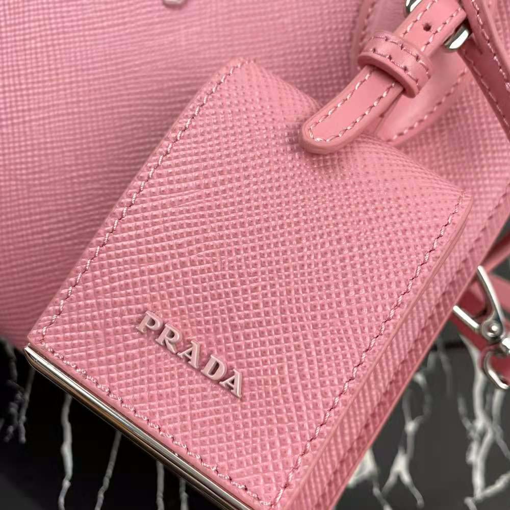 Prada Women Saffiano Leather Prada Monochrome Bag-Pink