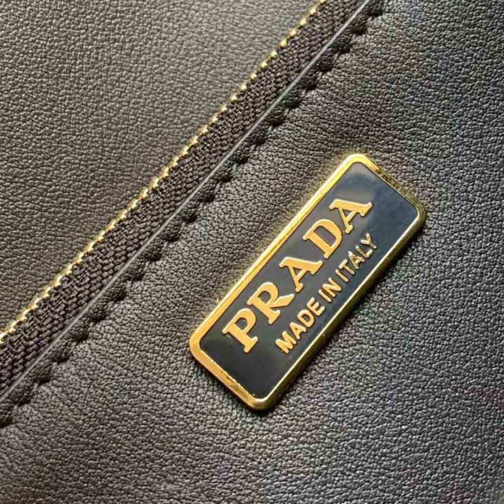 Prada Women Saffiano Leather Shoulder Bag-Black