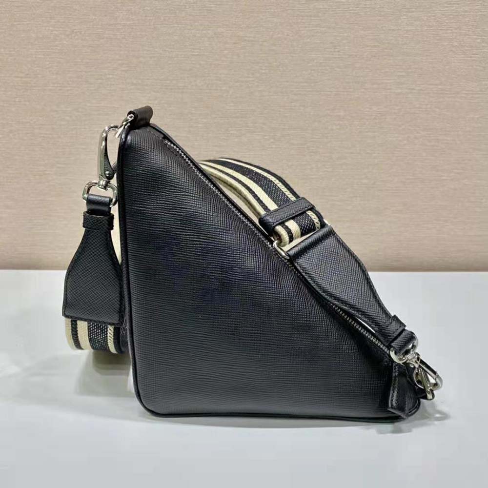 Prada Women Saffiano Prada Triangle Bag-Black