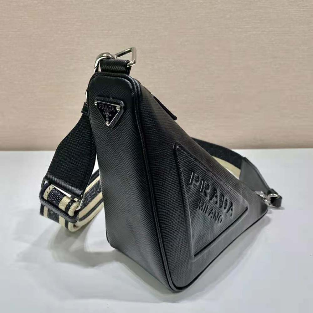 Prada Women Saffiano Prada Triangle Bag-Black