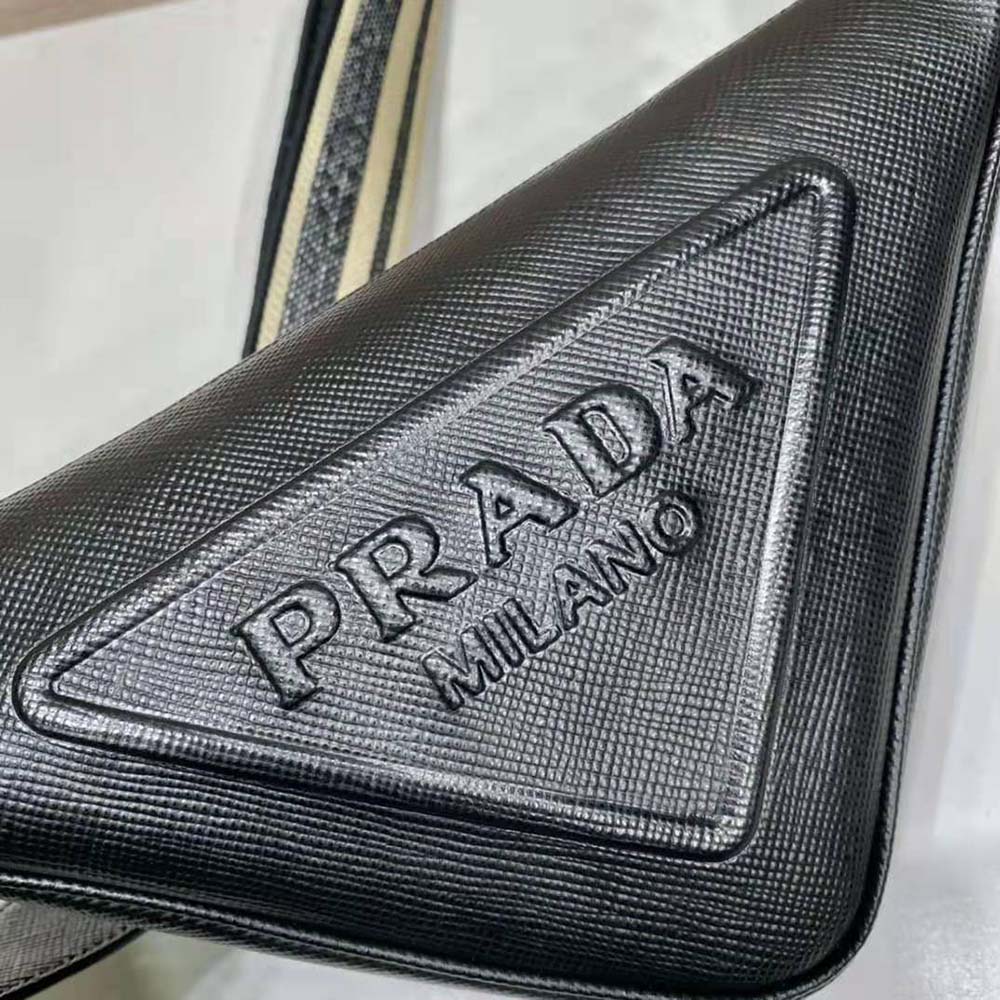 Prada Women Saffiano Prada Triangle Bag-Black