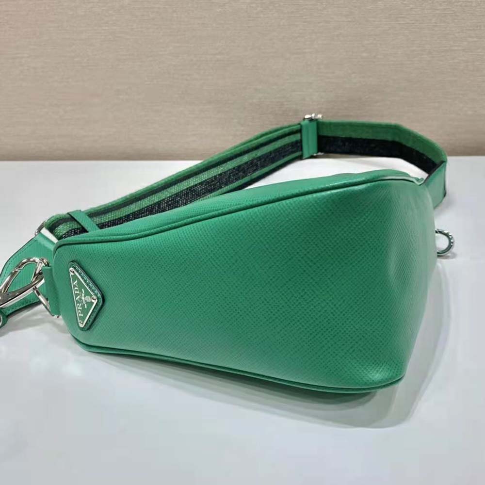 Prada Women Saffiano Prada Triangle Bag-Green