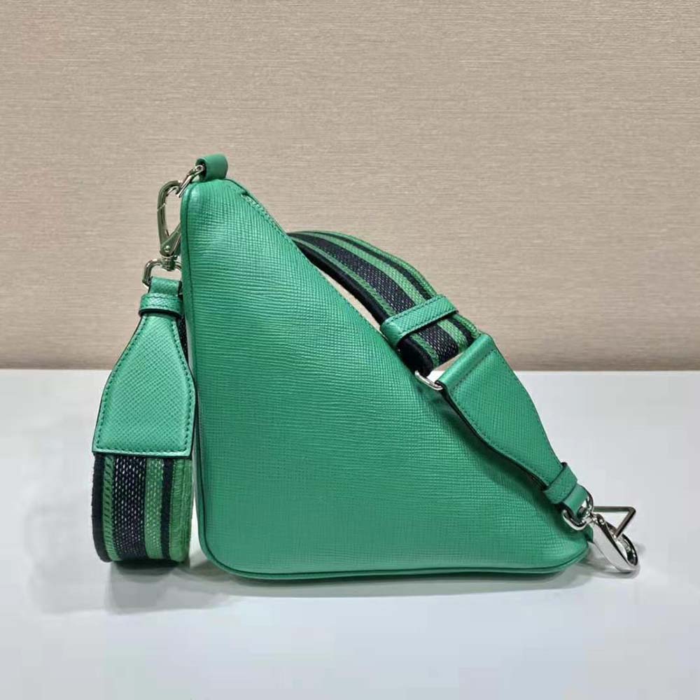 Prada Women Saffiano Prada Triangle Bag-Green