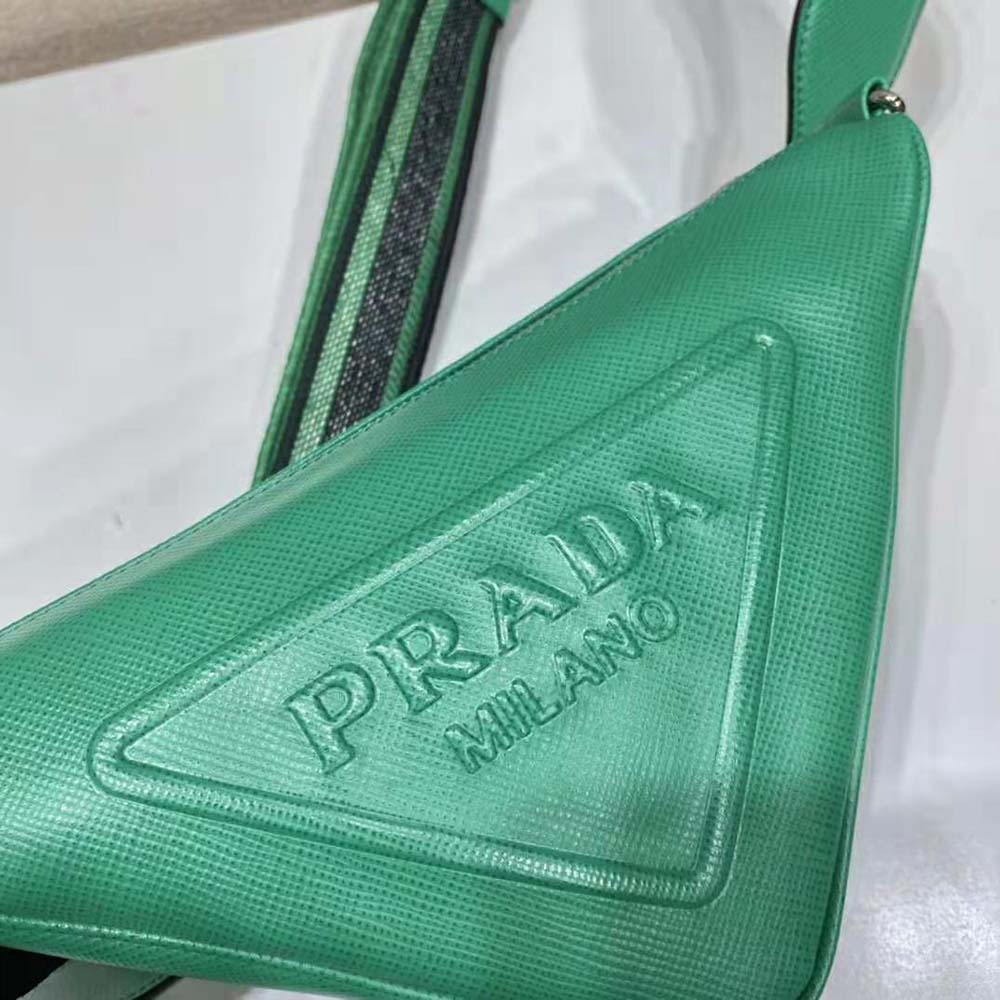 Prada Women Saffiano Prada Triangle Bag-Green