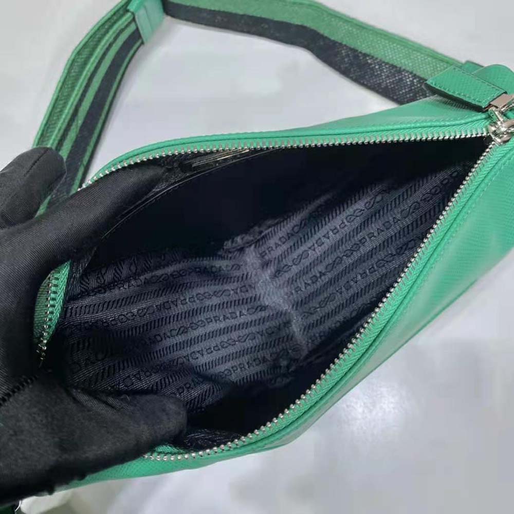 Prada Women Saffiano Prada Triangle Bag-Green