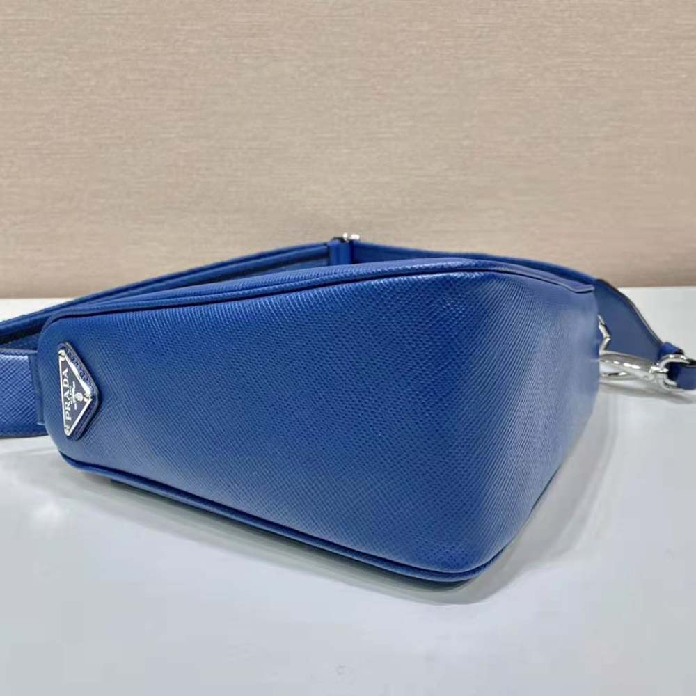 Prada Women Saffiano Prada Triangle Bag-Navy